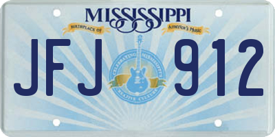 MS license plate JFJ912