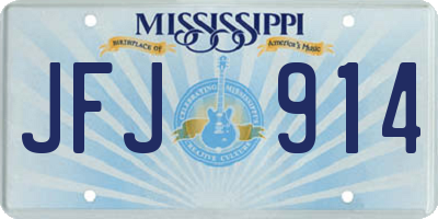 MS license plate JFJ914
