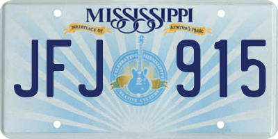 MS license plate JFJ915