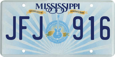 MS license plate JFJ916