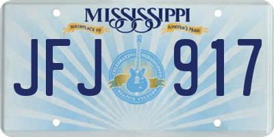 MS license plate JFJ917