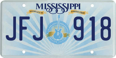 MS license plate JFJ918