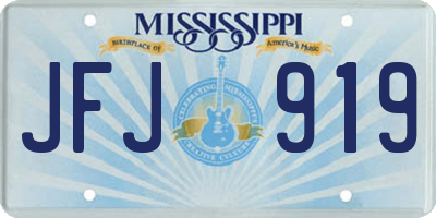 MS license plate JFJ919
