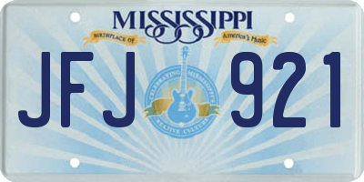 MS license plate JFJ921