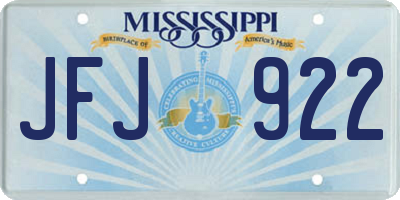 MS license plate JFJ922