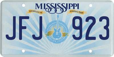 MS license plate JFJ923