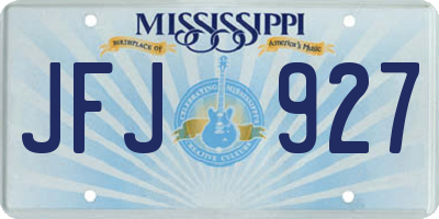 MS license plate JFJ927