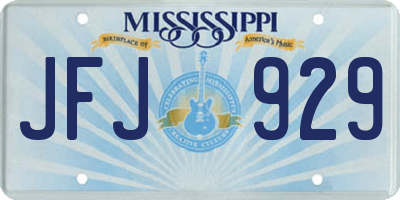 MS license plate JFJ929