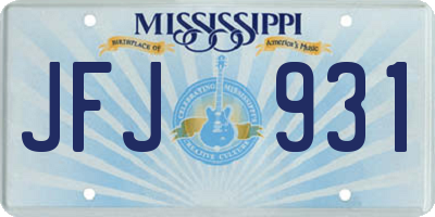 MS license plate JFJ931