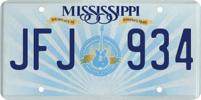 MS license plate JFJ934