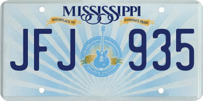 MS license plate JFJ935
