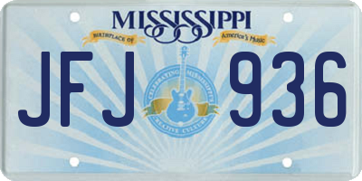 MS license plate JFJ936