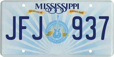 MS license plate JFJ937