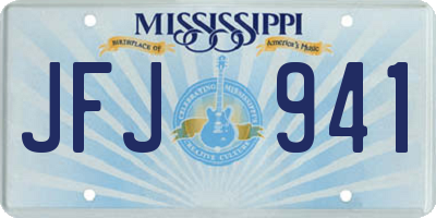 MS license plate JFJ941