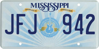 MS license plate JFJ942
