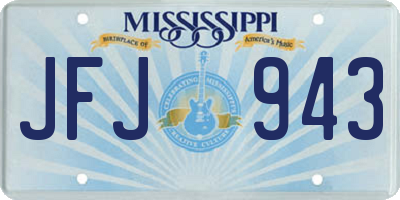 MS license plate JFJ943