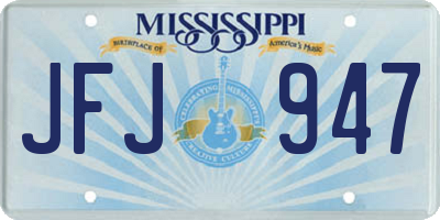 MS license plate JFJ947