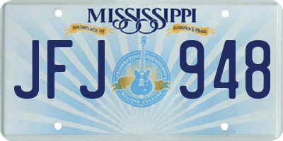 MS license plate JFJ948