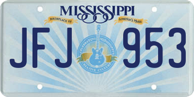 MS license plate JFJ953