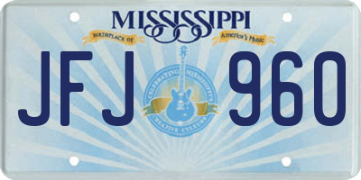 MS license plate JFJ960
