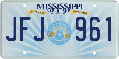 MS license plate JFJ961