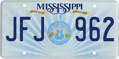 MS license plate JFJ962