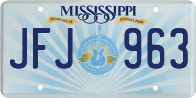 MS license plate JFJ963