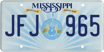 MS license plate JFJ965