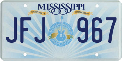 MS license plate JFJ967