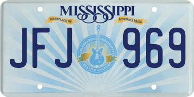 MS license plate JFJ969