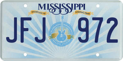 MS license plate JFJ972