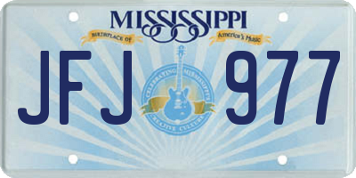 MS license plate JFJ977