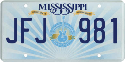 MS license plate JFJ981