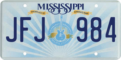 MS license plate JFJ984