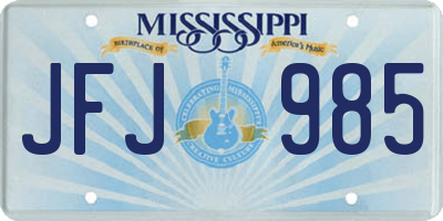 MS license plate JFJ985