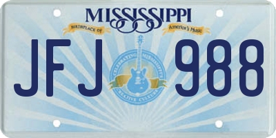 MS license plate JFJ988