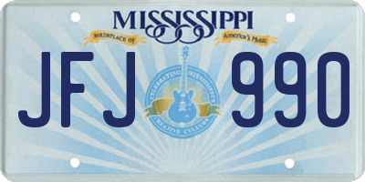 MS license plate JFJ990