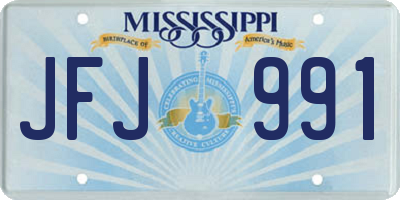 MS license plate JFJ991