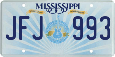 MS license plate JFJ993