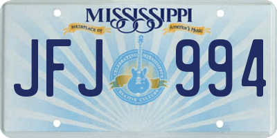 MS license plate JFJ994