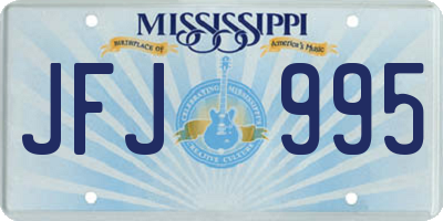 MS license plate JFJ995