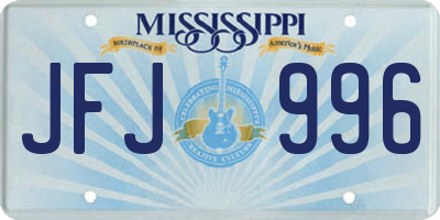 MS license plate JFJ996