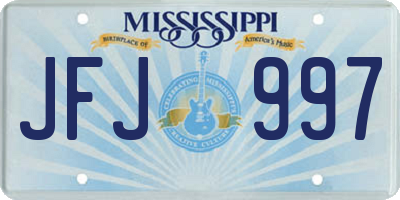 MS license plate JFJ997