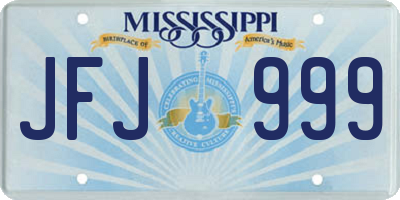 MS license plate JFJ999