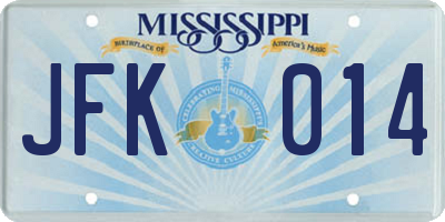 MS license plate JFK014