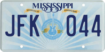 MS license plate JFK044