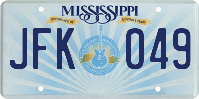 MS license plate JFK049