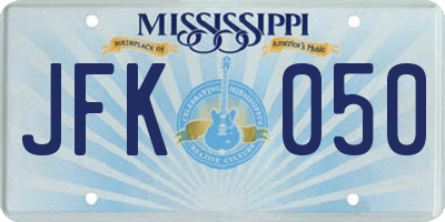 MS license plate JFK050