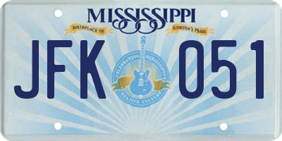 MS license plate JFK051