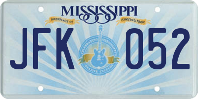MS license plate JFK052